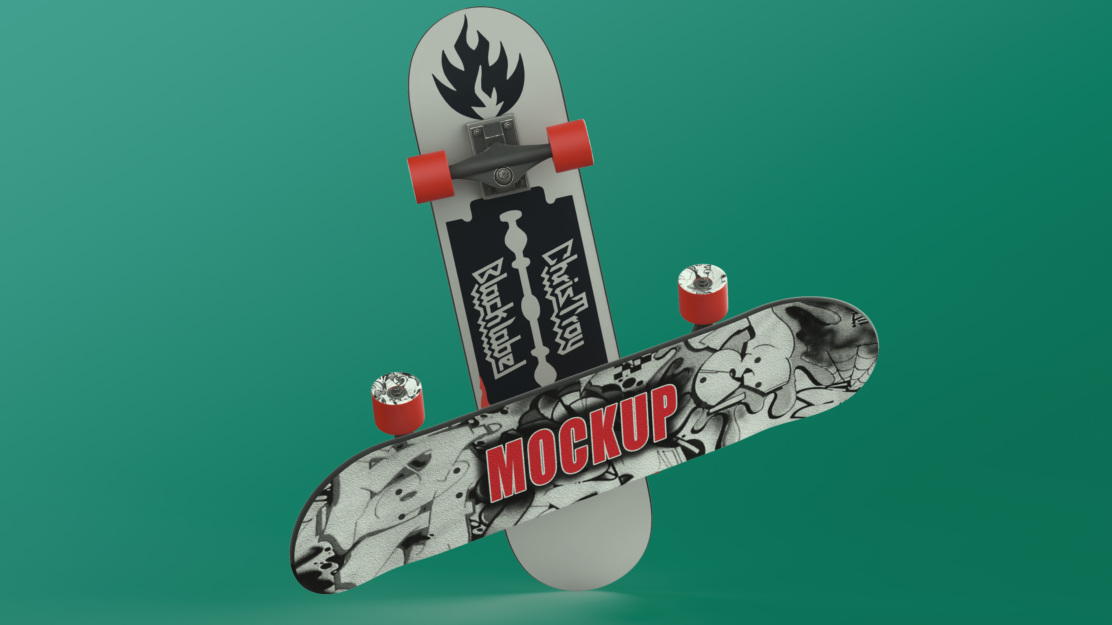 3D model Classic Skateboard Black Label
