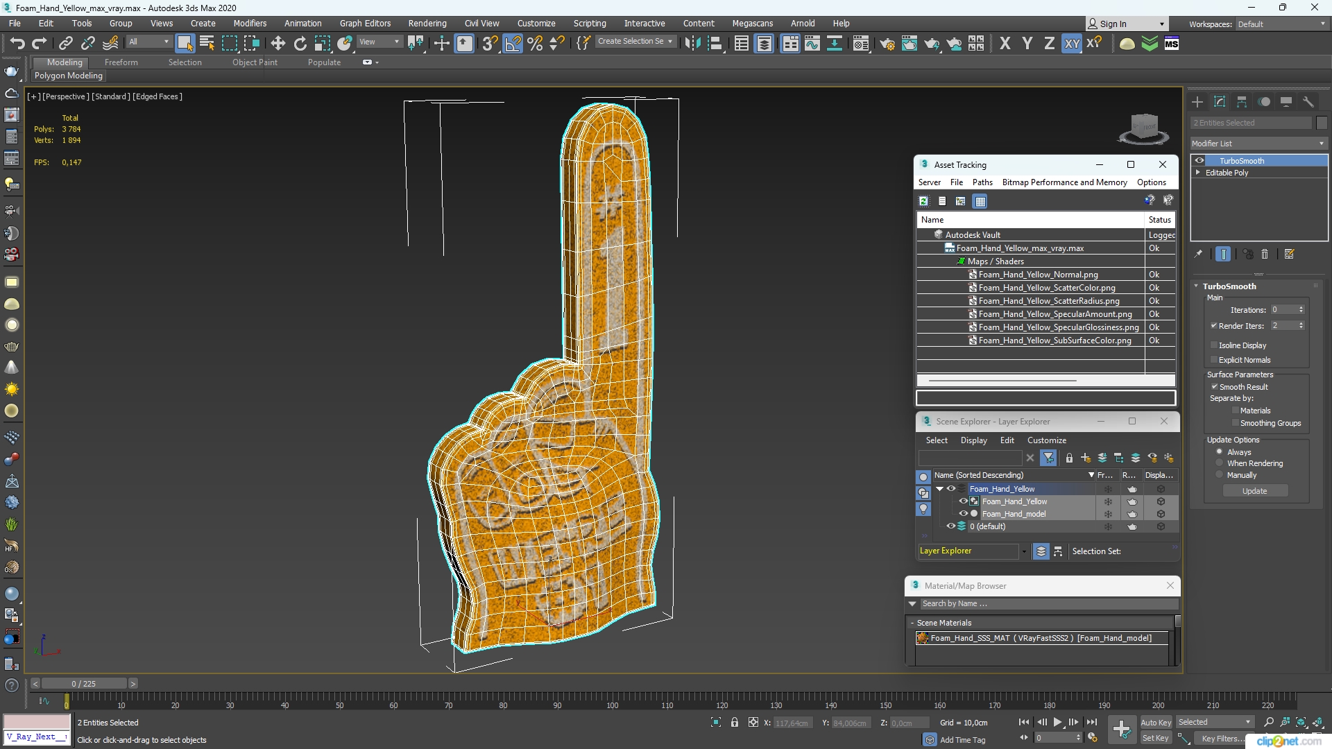 3D Foam Hand Yellow