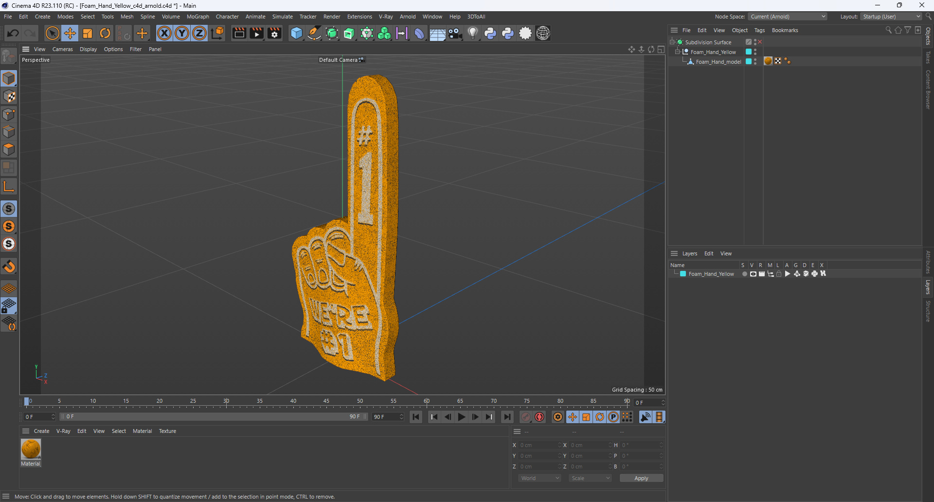 3D Foam Hand Yellow
