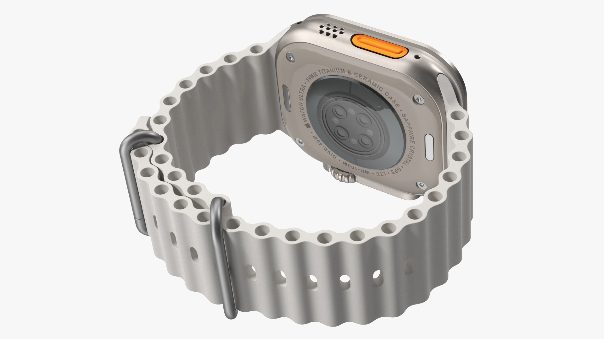Apple Watch Ultra Ocean Band White 3D model