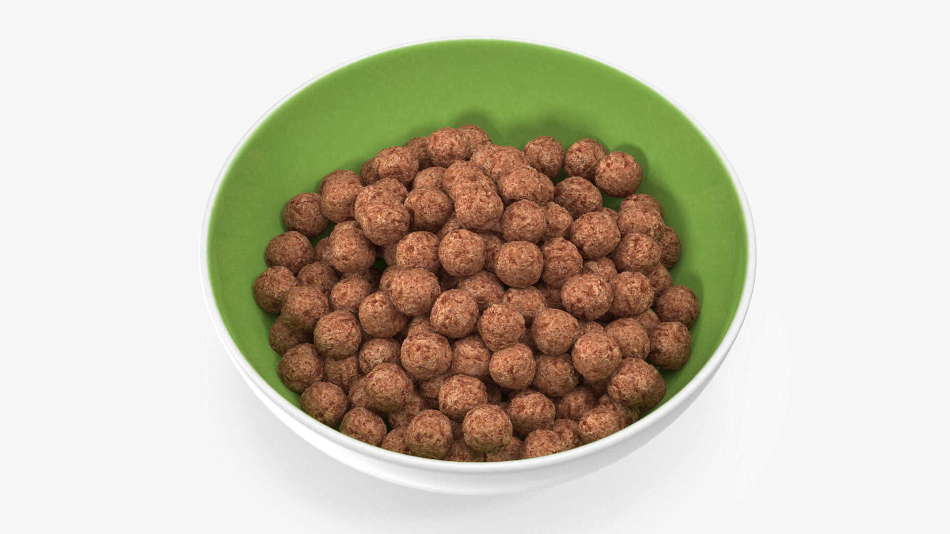 Chocolate Cereal Balls in a Bowl 3D