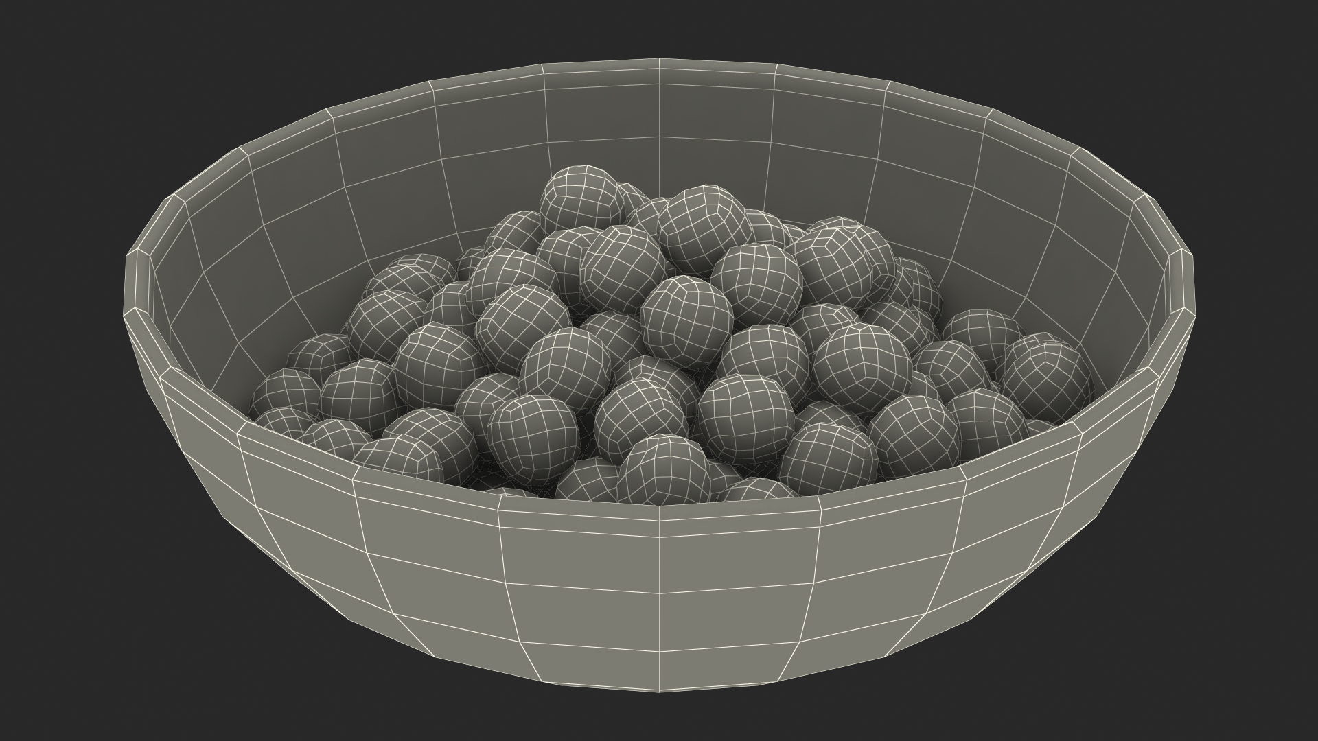 Chocolate Cereal Balls in a Bowl 3D