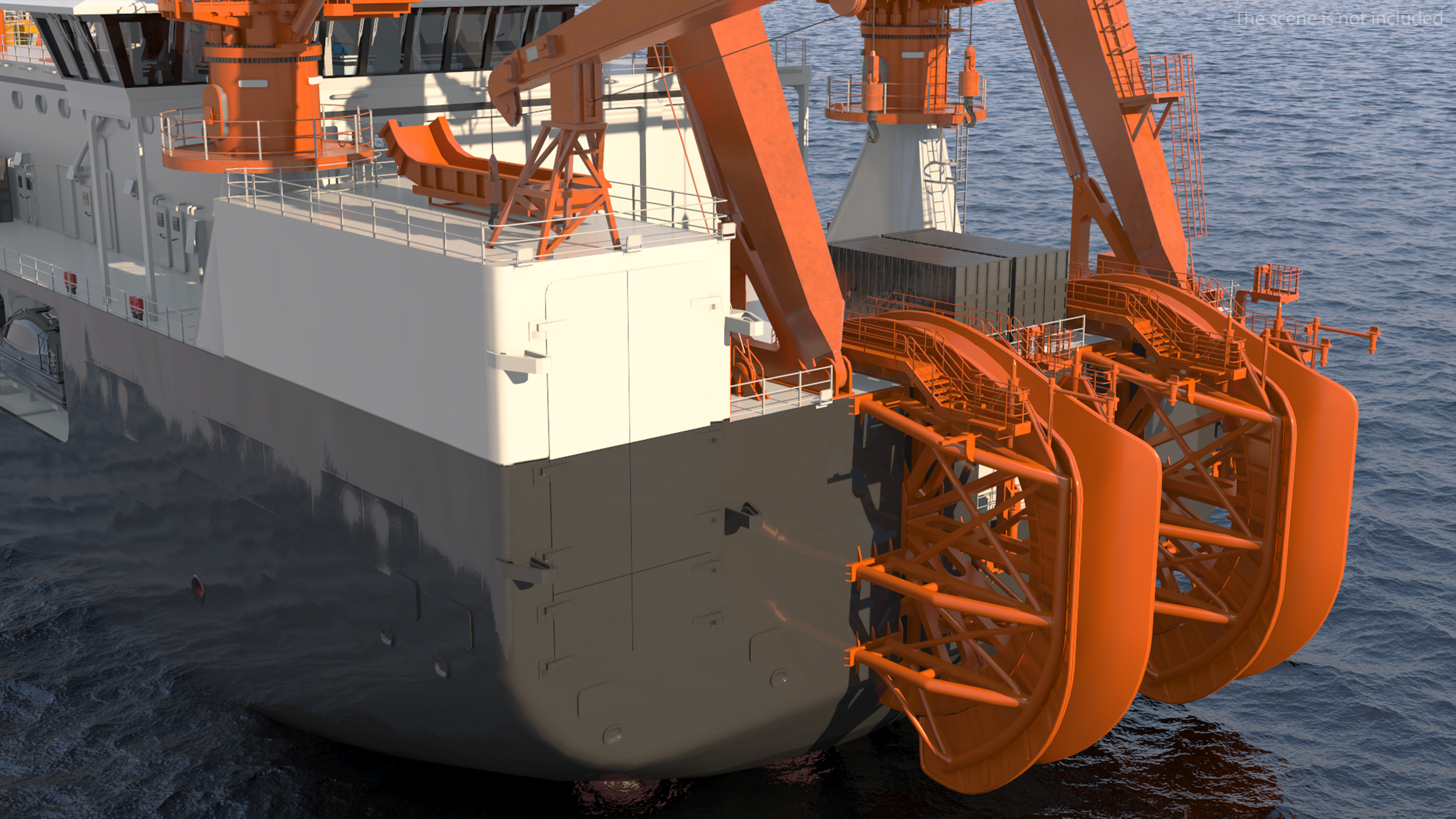 Cable Installation Vessels Black Rigged 3D model
