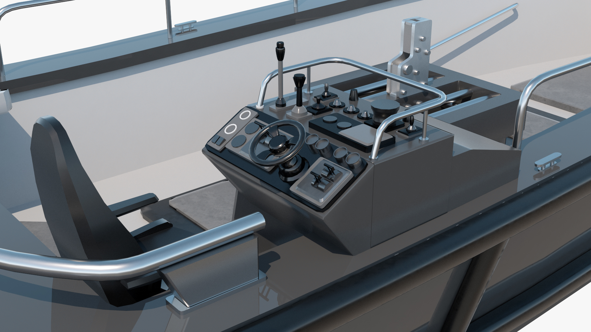 Cable Installation Vessels Black Rigged 3D model