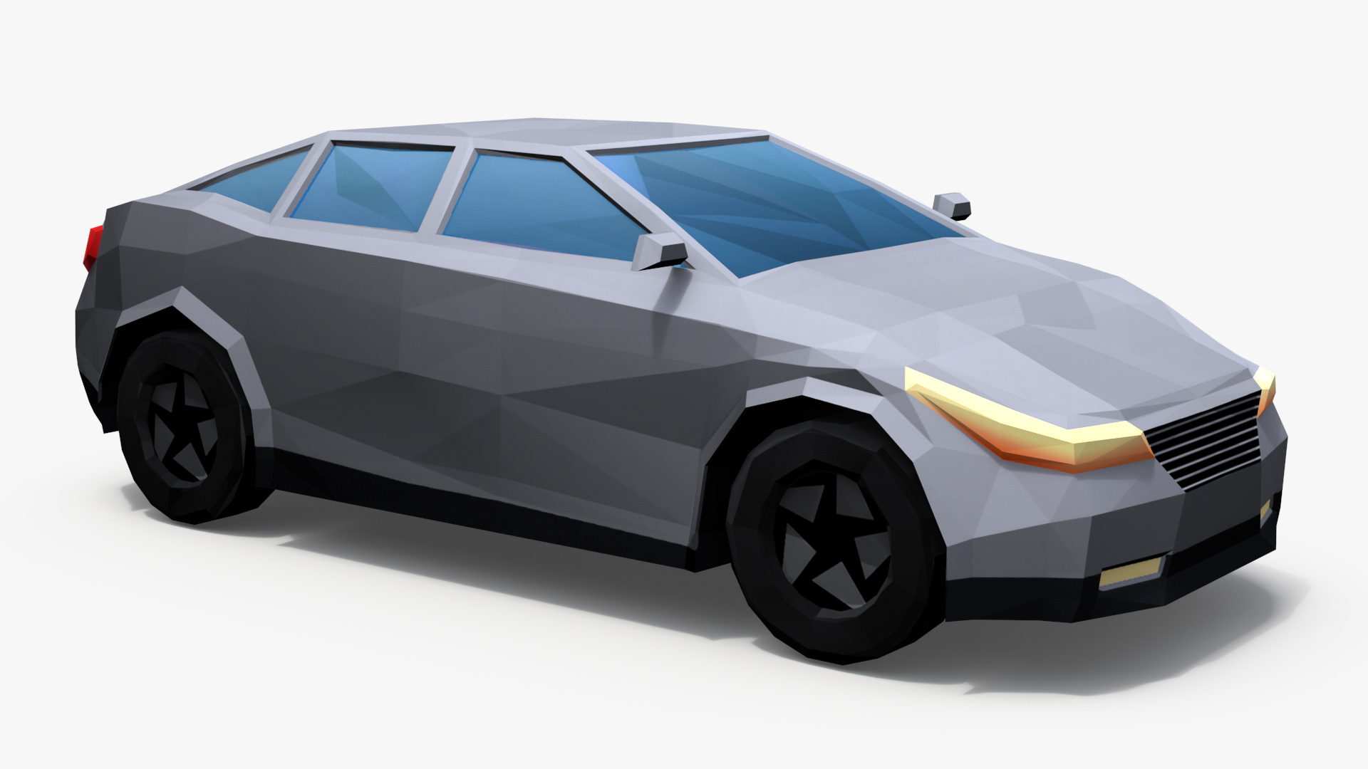 3D Low Poly Stylized Model Car Sedan model