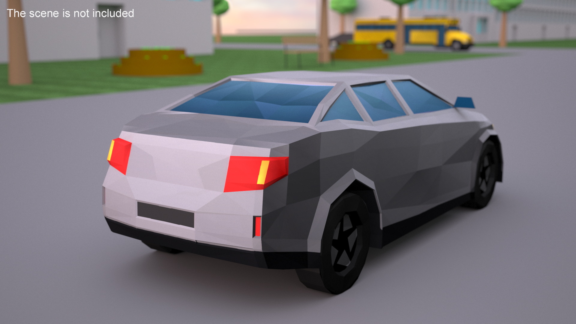 3D Low Poly Stylized Model Car Sedan model