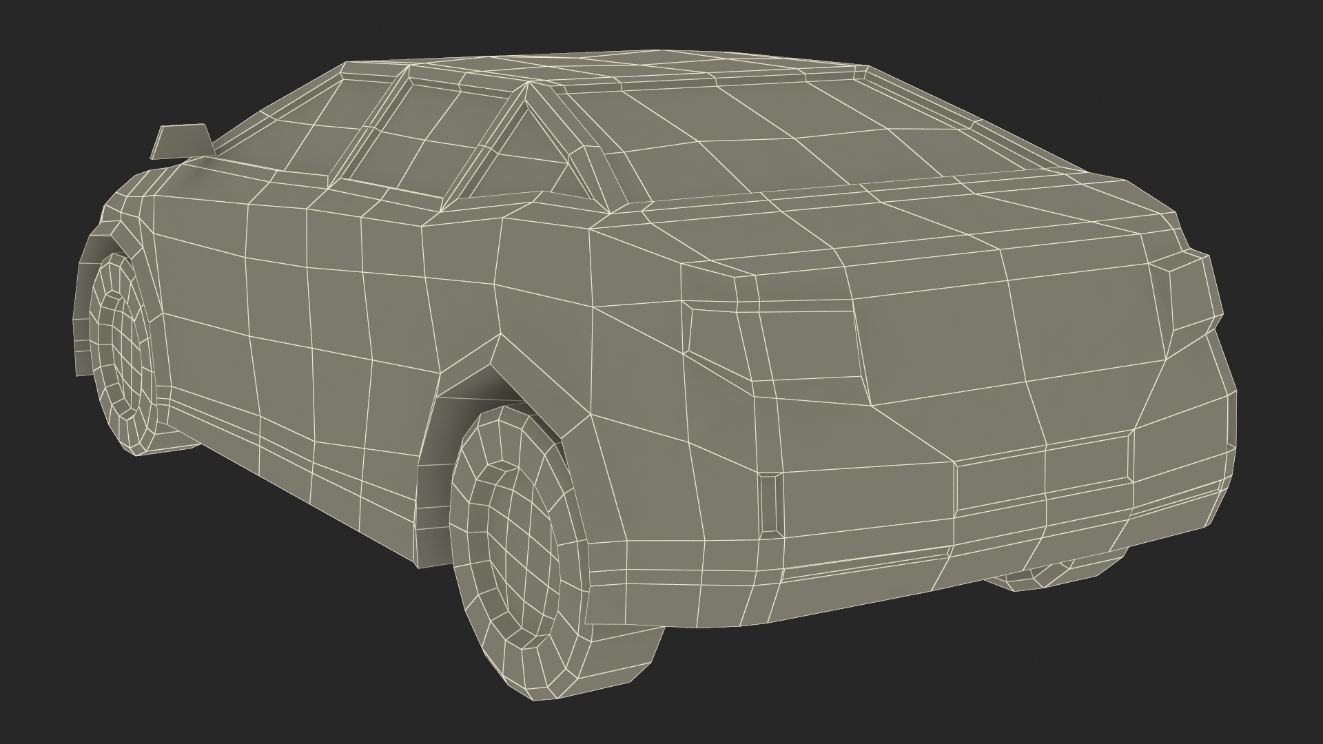 3D Low Poly Stylized Model Car Sedan model