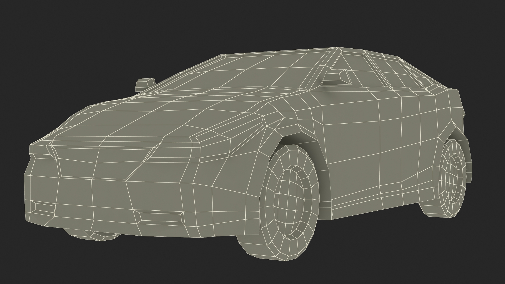 3D Low Poly Stylized Model Car Sedan model
