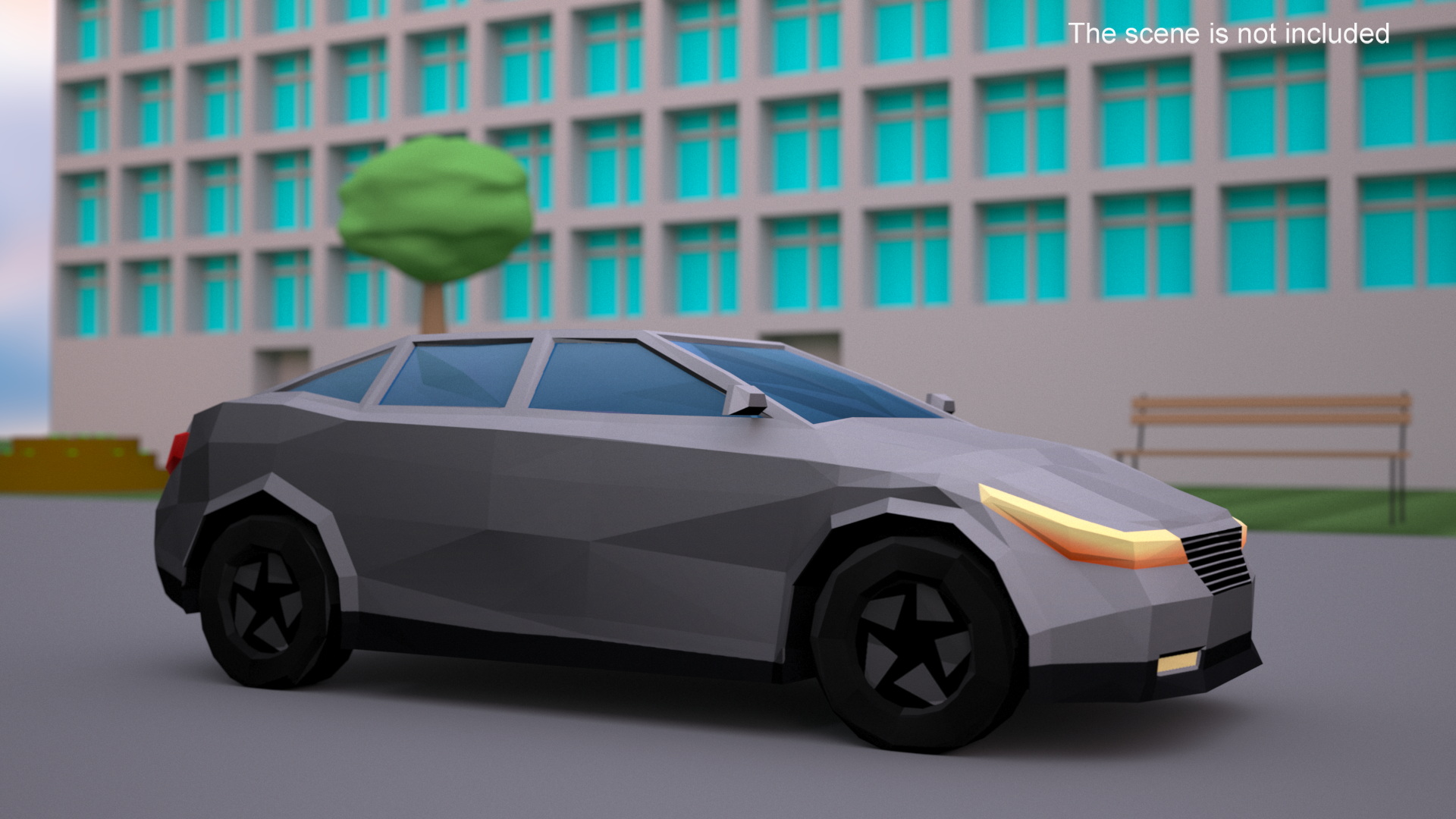 3D Low Poly Stylized Model Car Sedan model