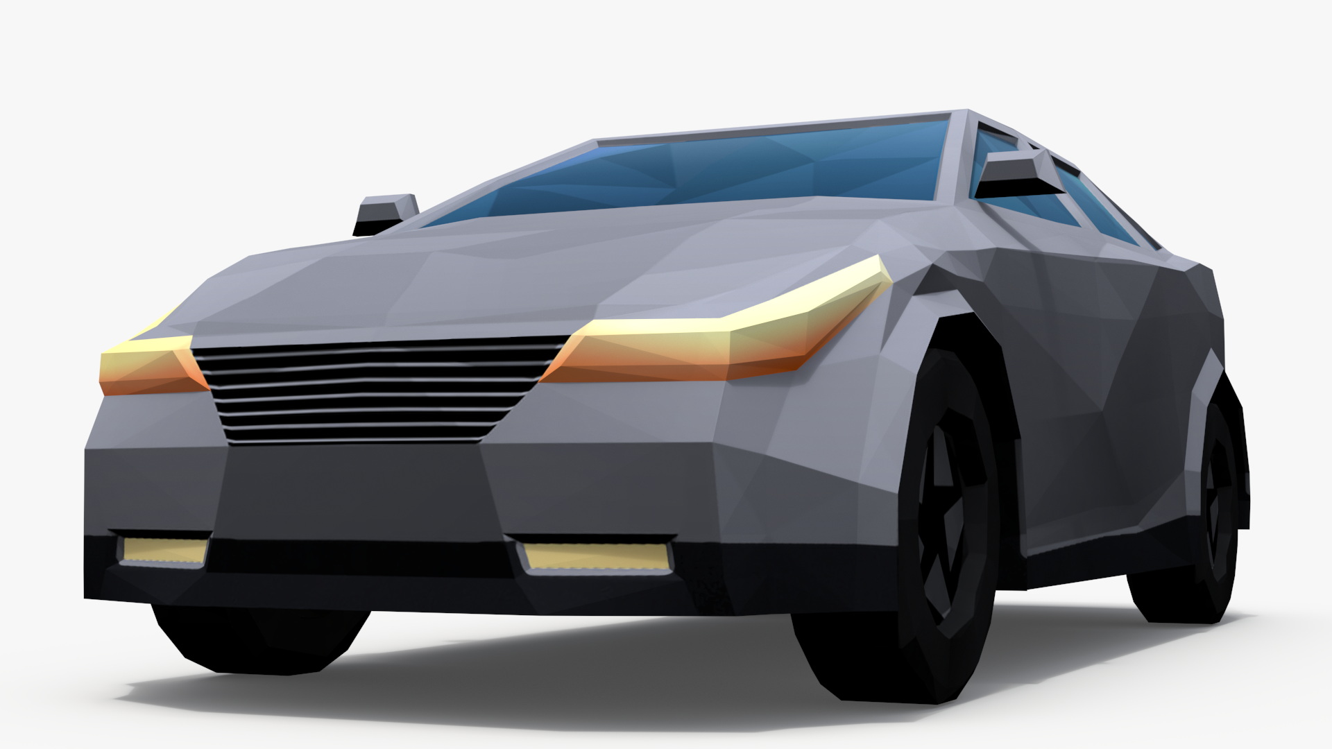 3D Low Poly Stylized Model Car Sedan model