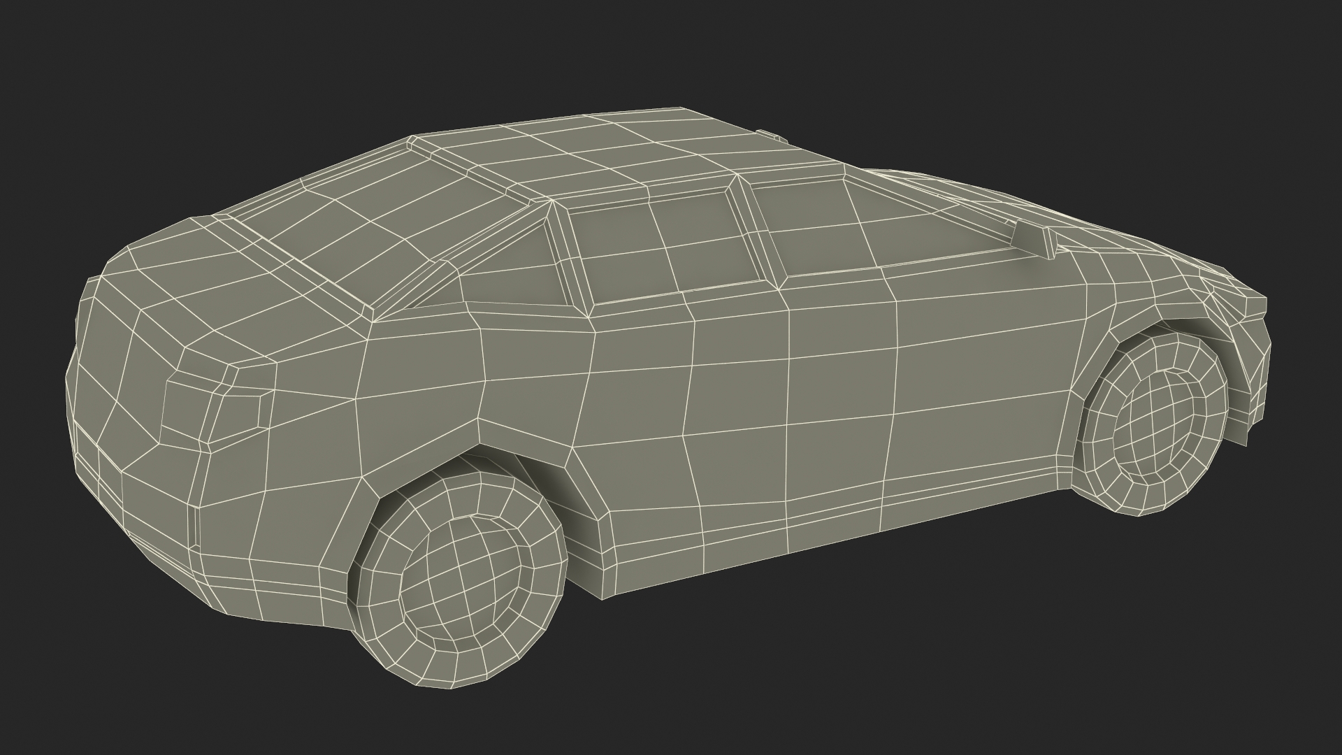 3D Low Poly Stylized Model Car Sedan model