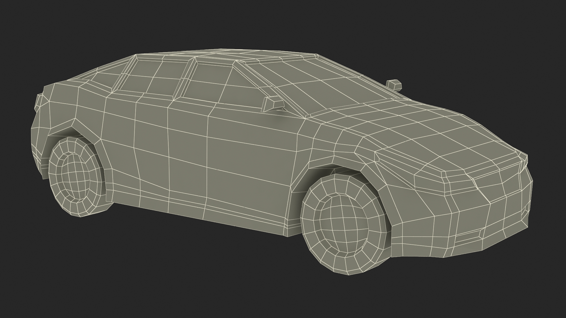 3D Low Poly Stylized Model Car Sedan model