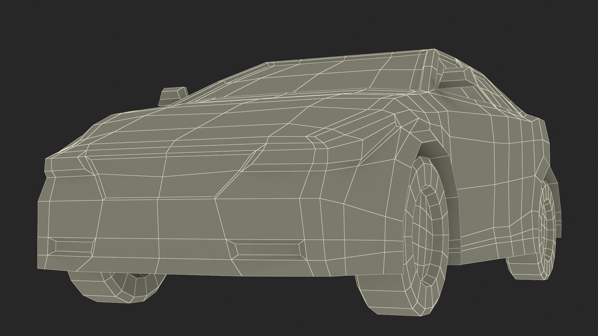 3D Low Poly Stylized Model Car Sedan model