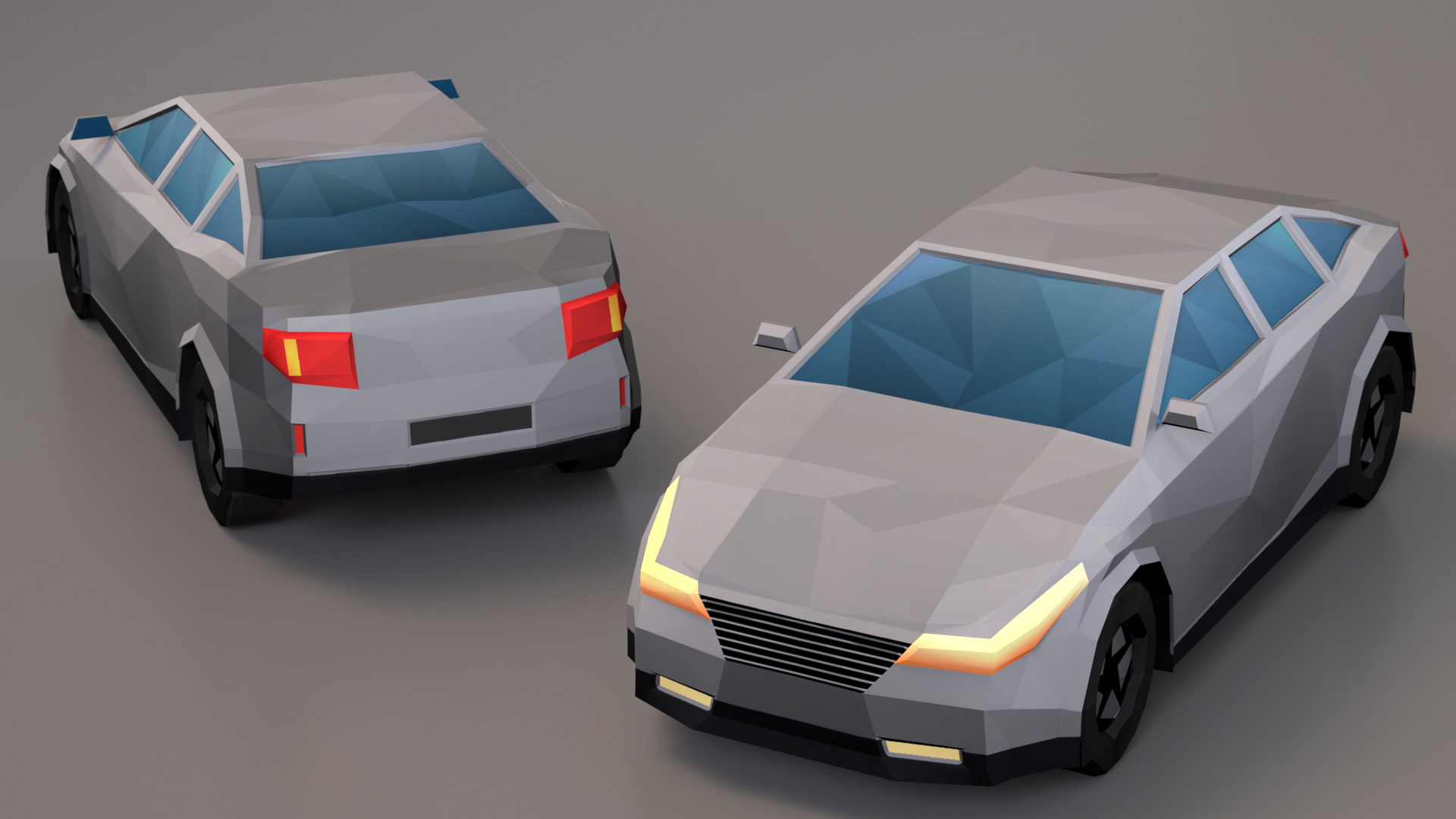 3D Low Poly Stylized Model Car Sedan model