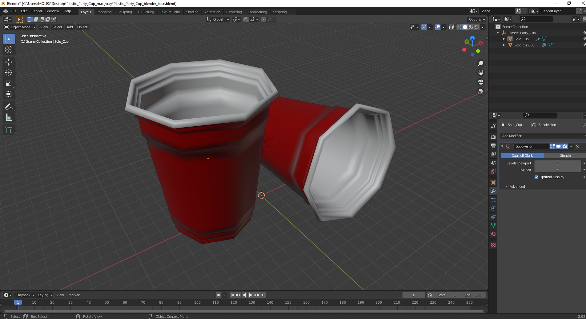 Plastic Party Cup 3D