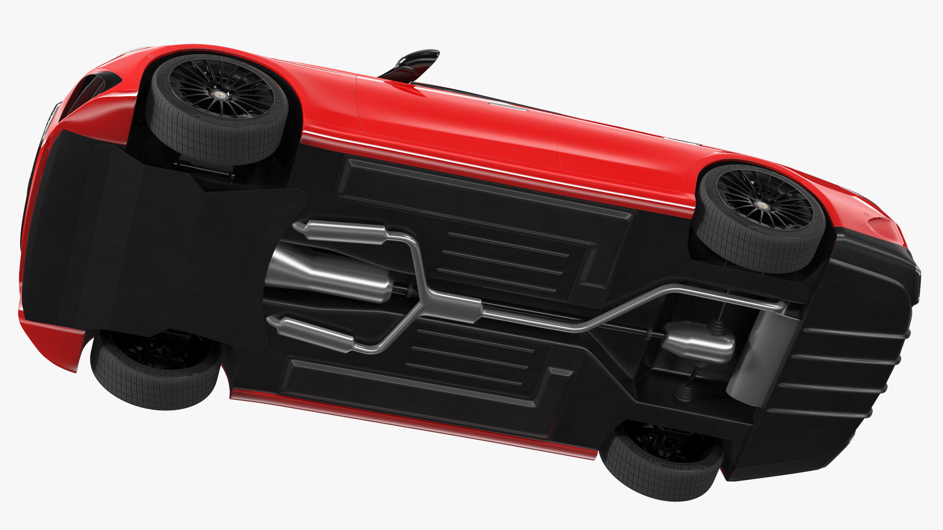 3D Mercedes E-class Red Color Rigged model