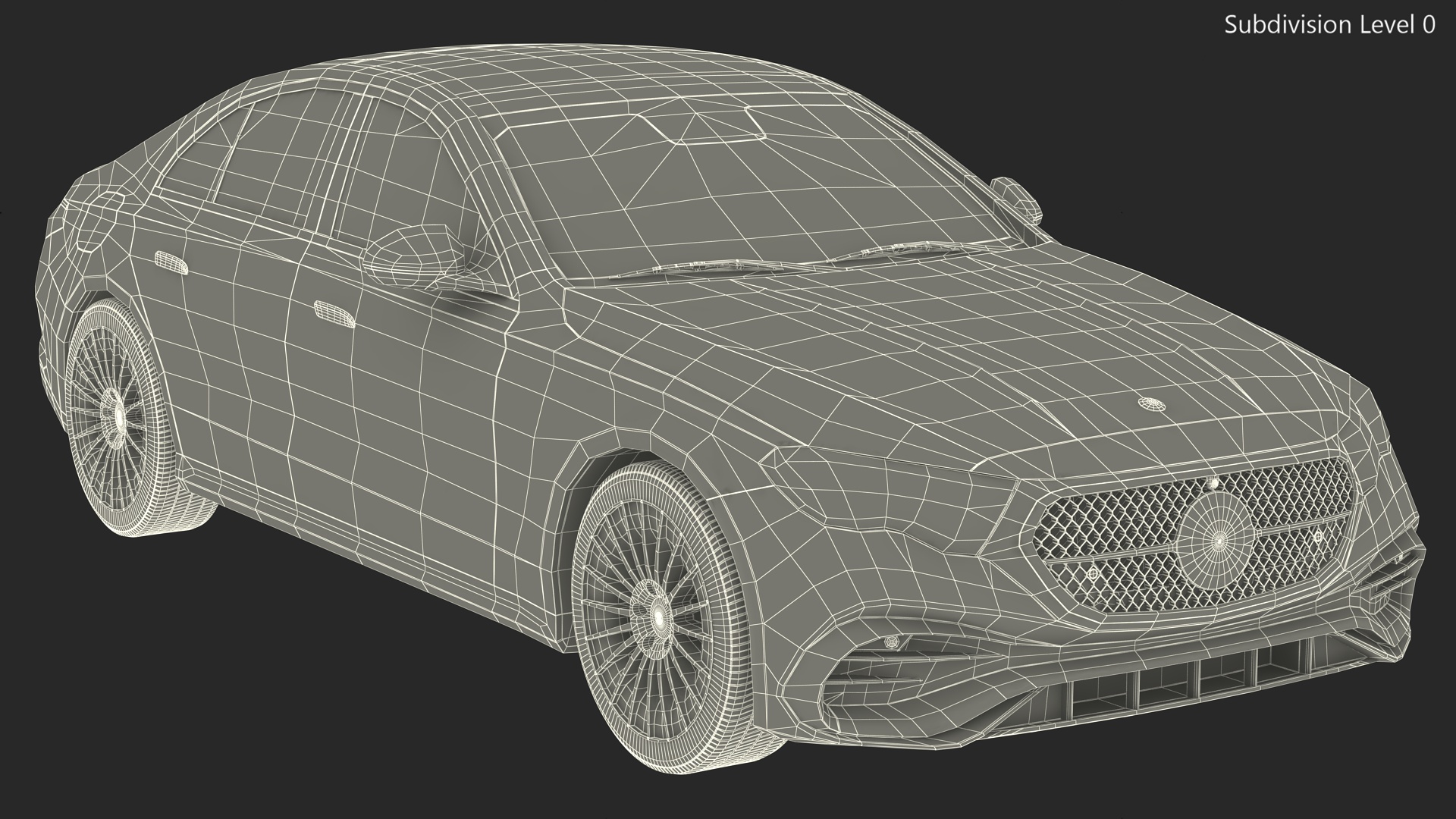 3D Mercedes E-class Red Color Rigged model