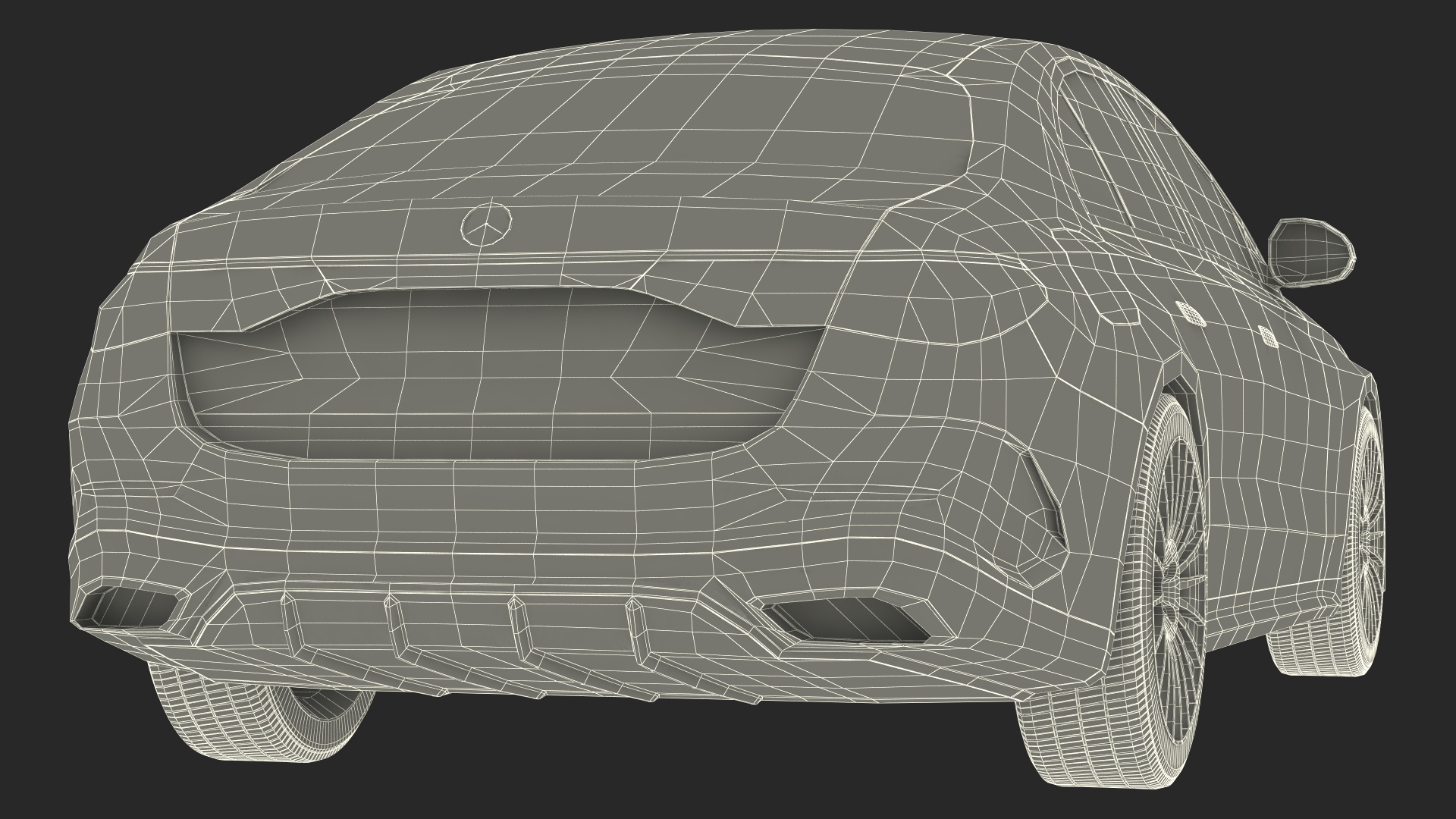 3D Mercedes E-class Red Color Rigged model