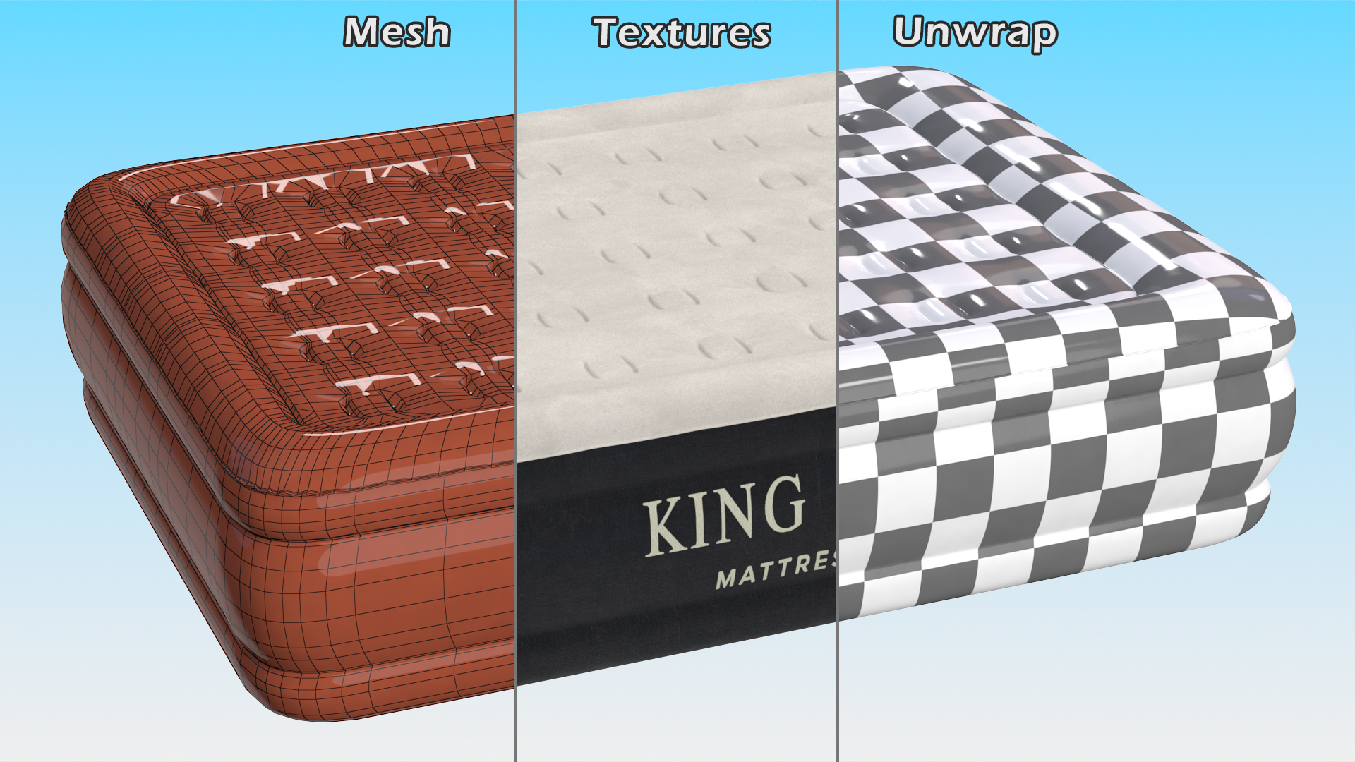 Inflatable Air Mattress King Koil Queen Size 3D model