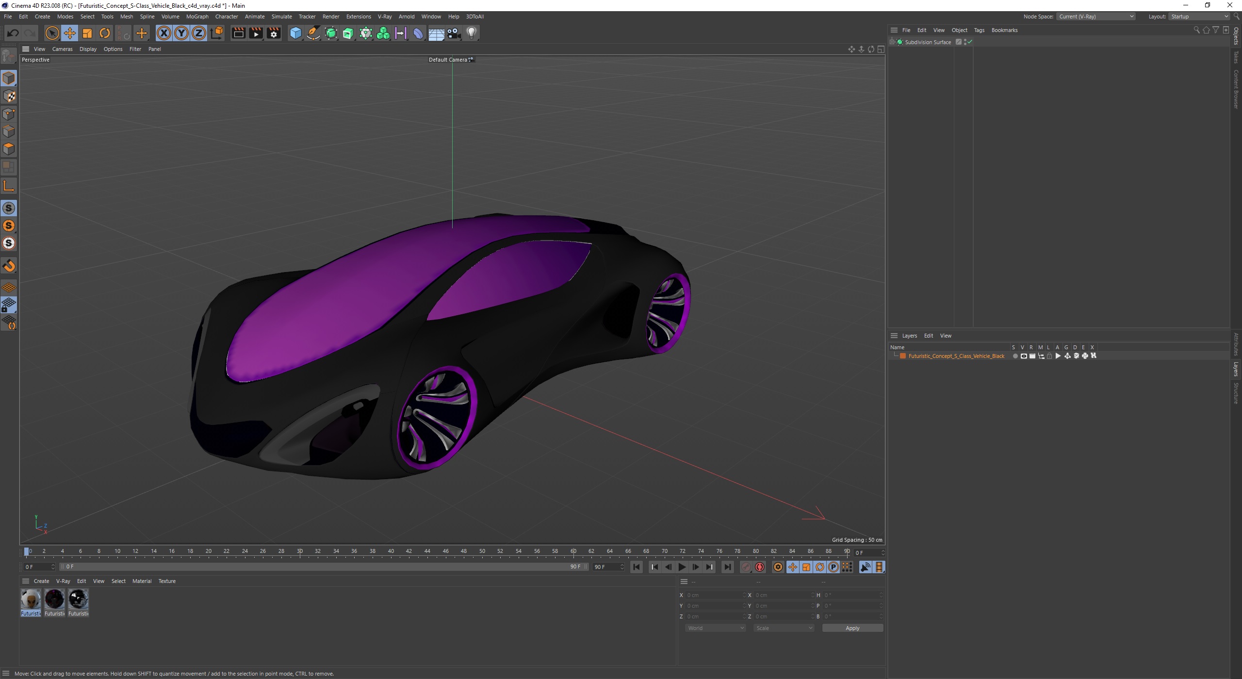 3D model Futuristic Concept S-Class Vehicle Black