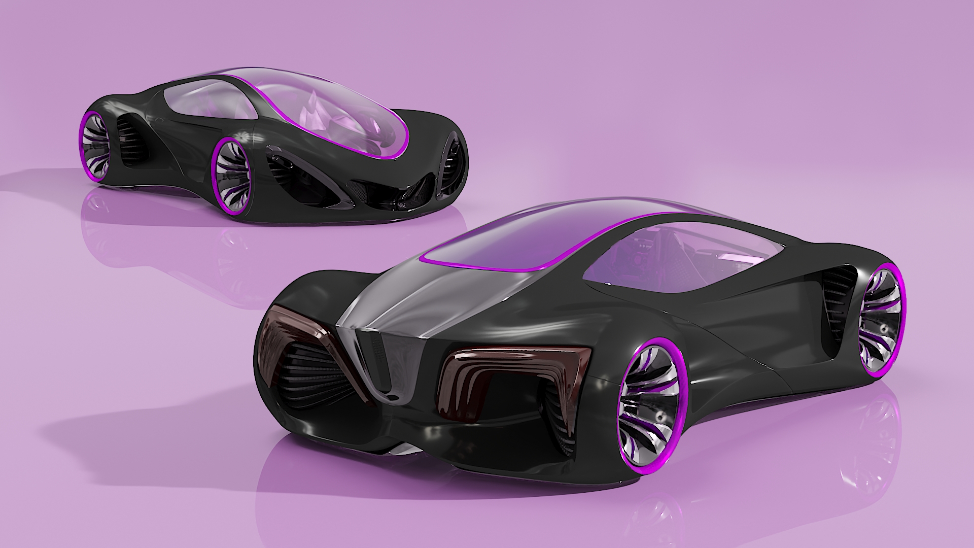 3D model Futuristic Concept S-Class Vehicle Black