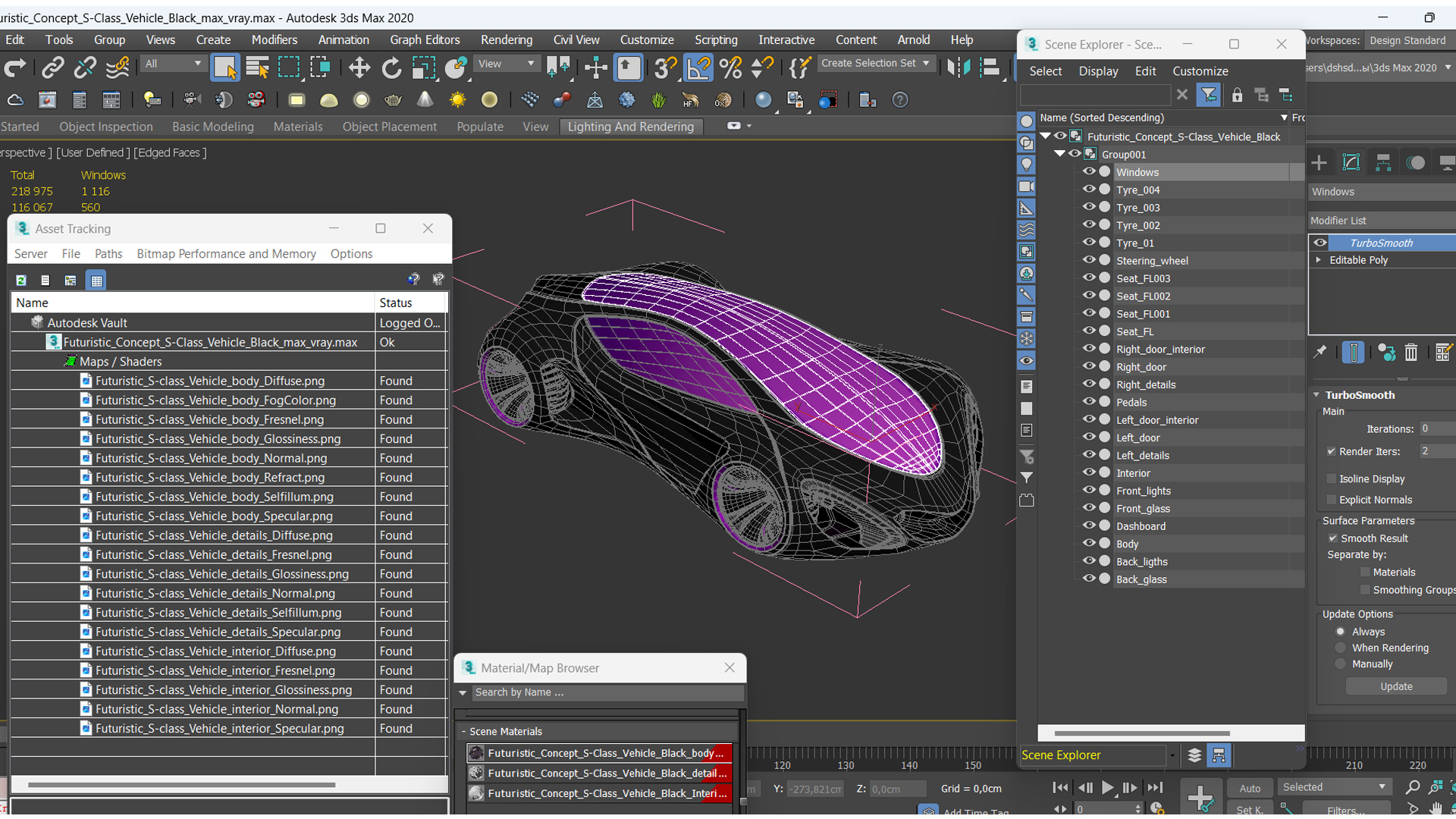 3D model Futuristic Concept S-Class Vehicle Black