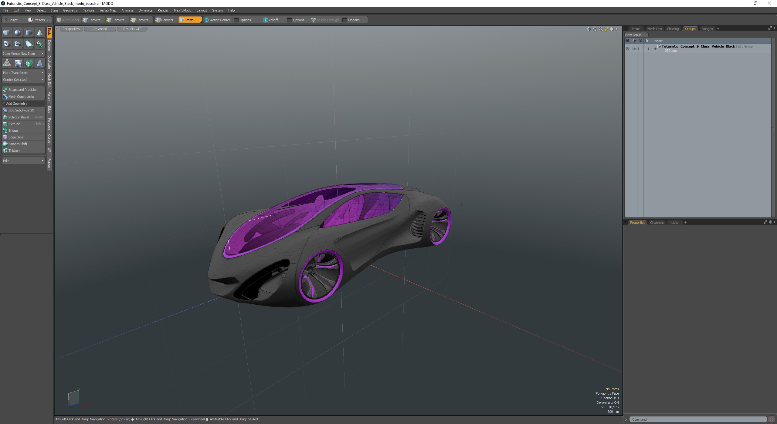 3D model Futuristic Concept S-Class Vehicle Black