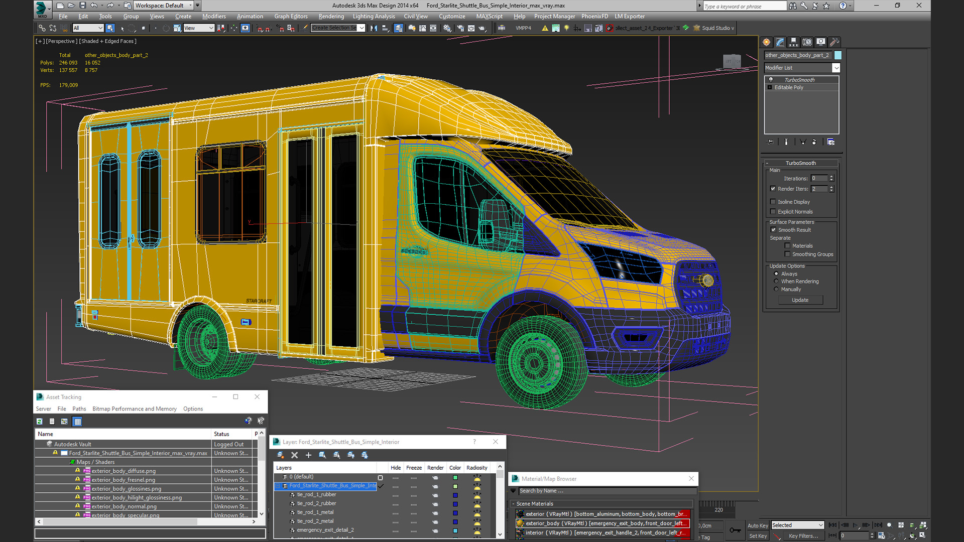 3D Ford Starlite Shuttle Bus Simple Interior