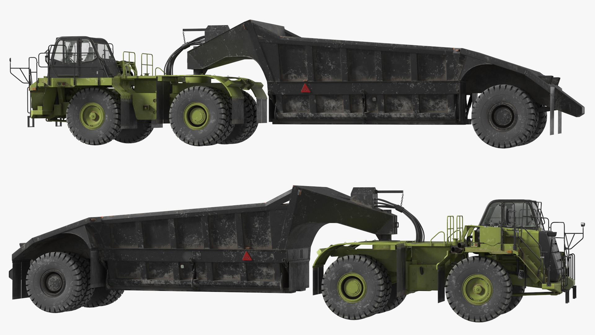 3D Heavy Duty Dump Trailer Dirty Rigged