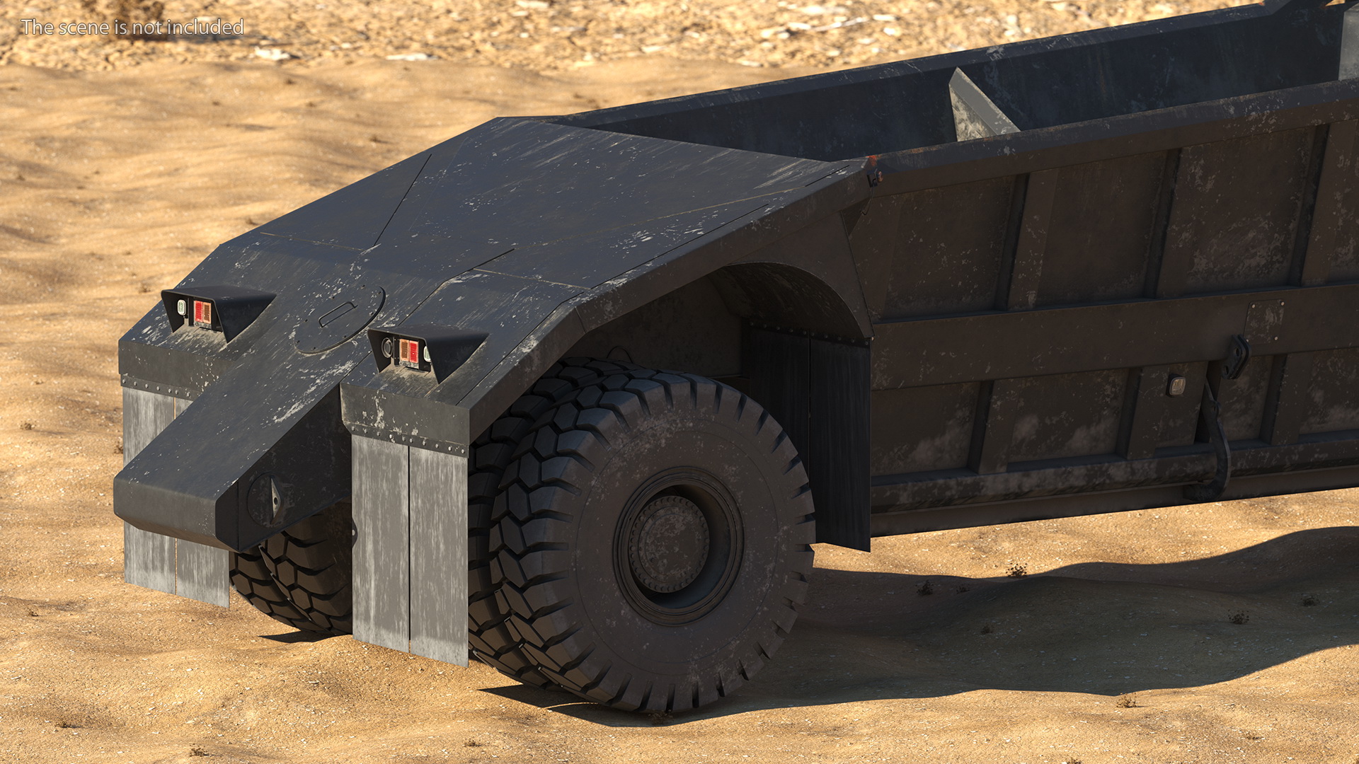 3D Heavy Duty Dump Trailer Dirty Rigged