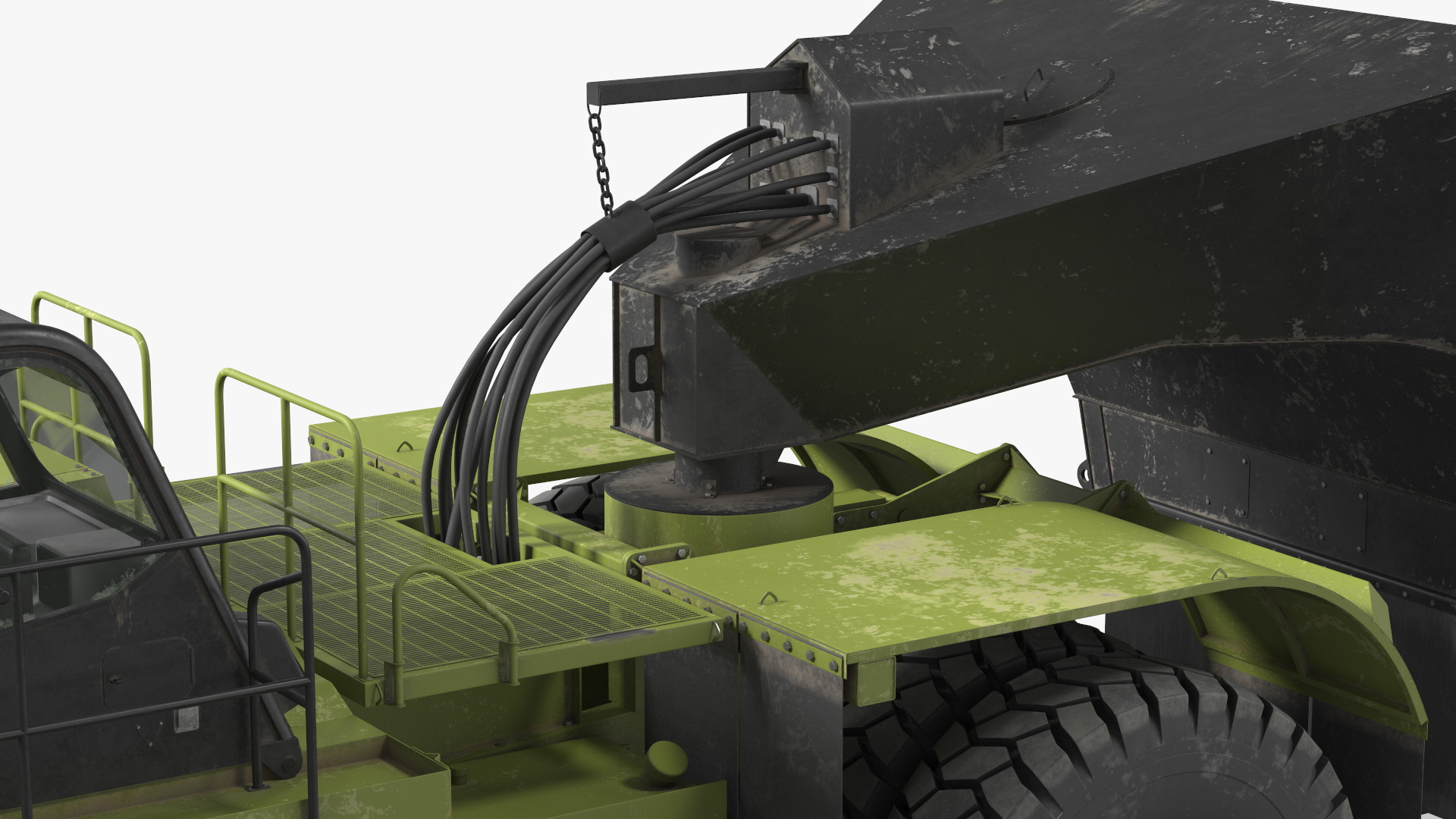 3D Heavy Duty Dump Trailer Dirty Rigged