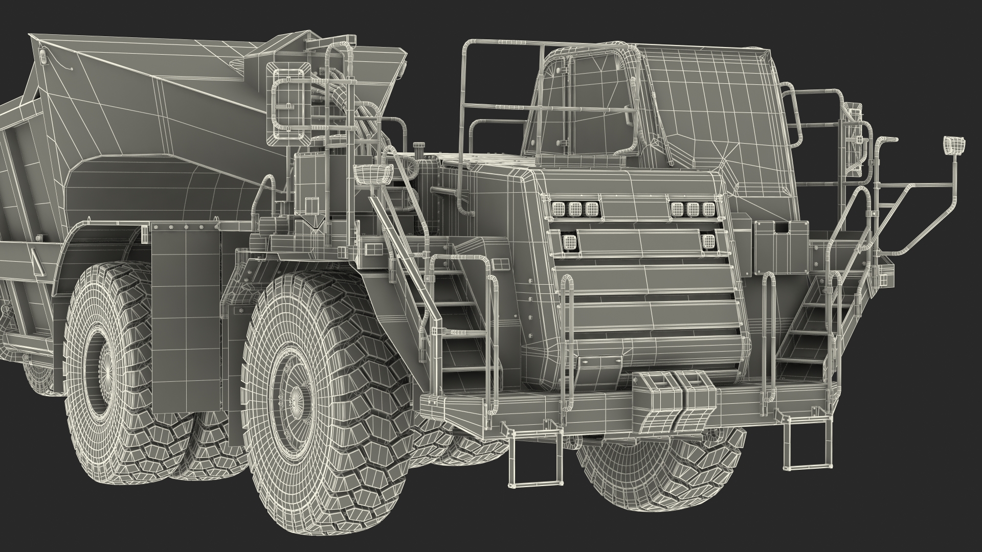 3D Heavy Duty Dump Trailer Dirty Rigged