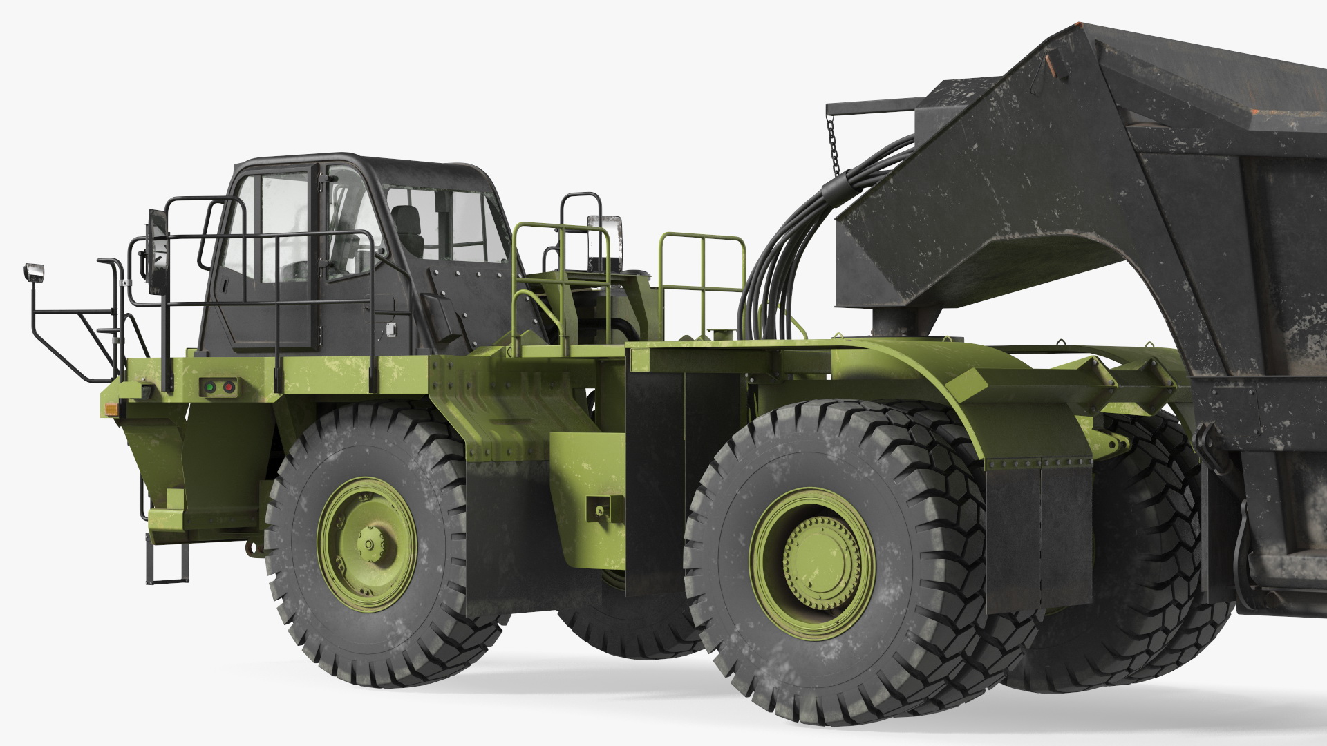 3D Heavy Duty Dump Trailer Dirty Rigged