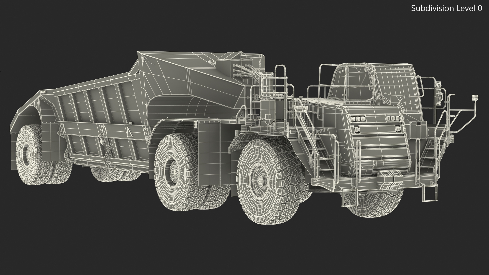 3D Heavy Duty Dump Trailer Dirty Rigged