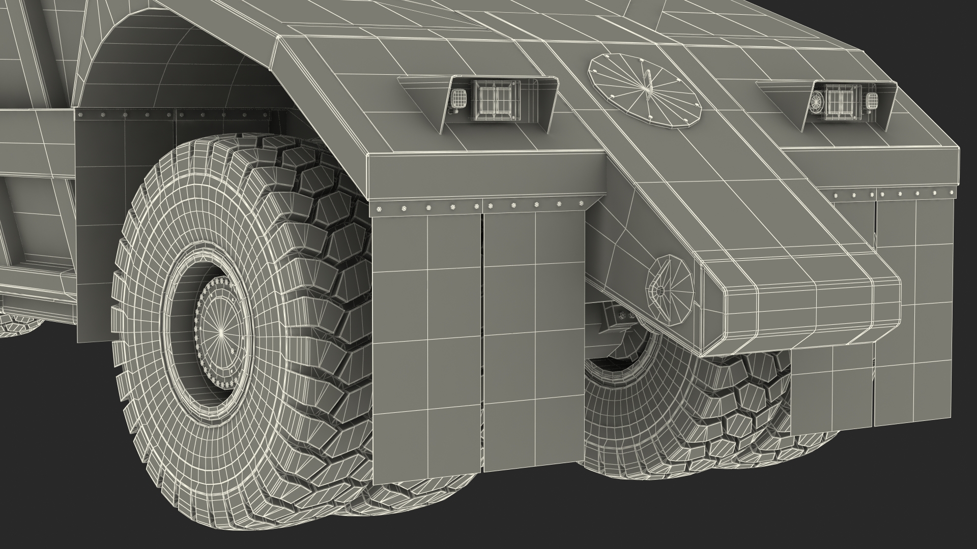 3D Heavy Duty Dump Trailer Dirty Rigged