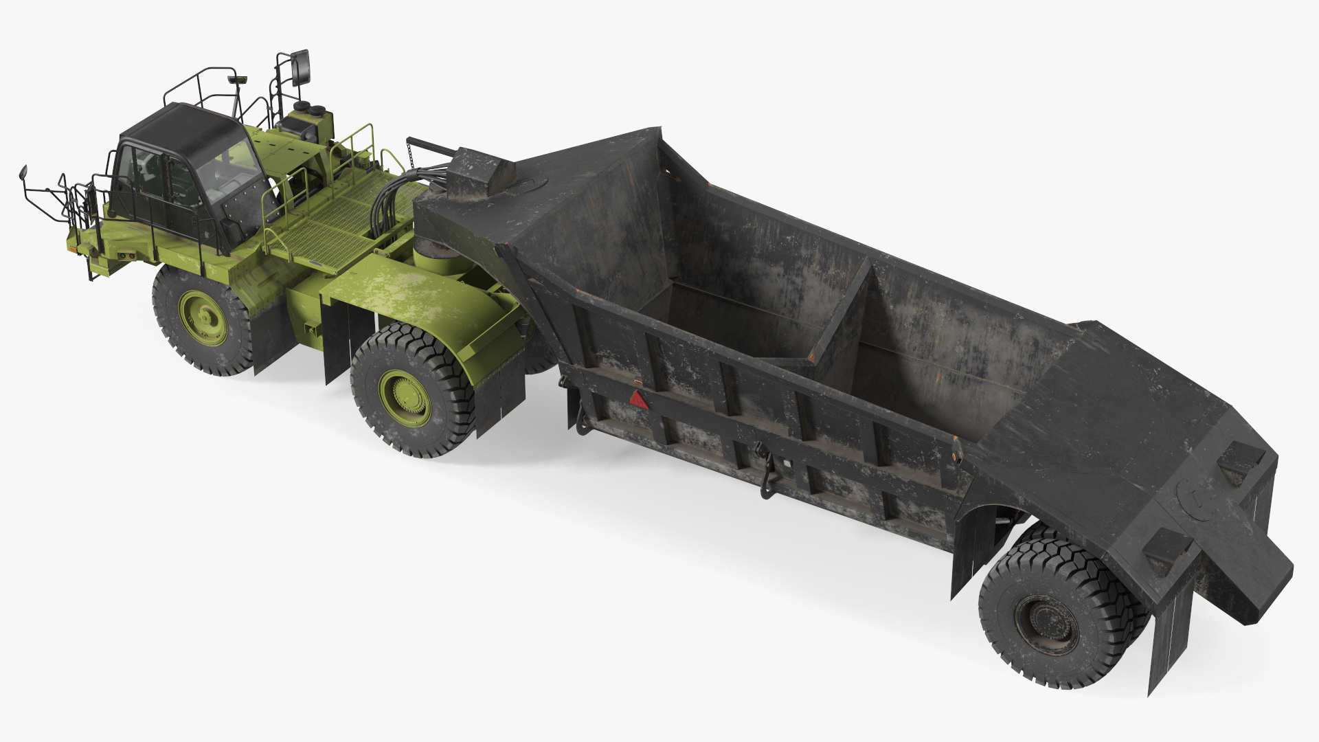 3D Heavy Duty Dump Trailer Dirty Rigged