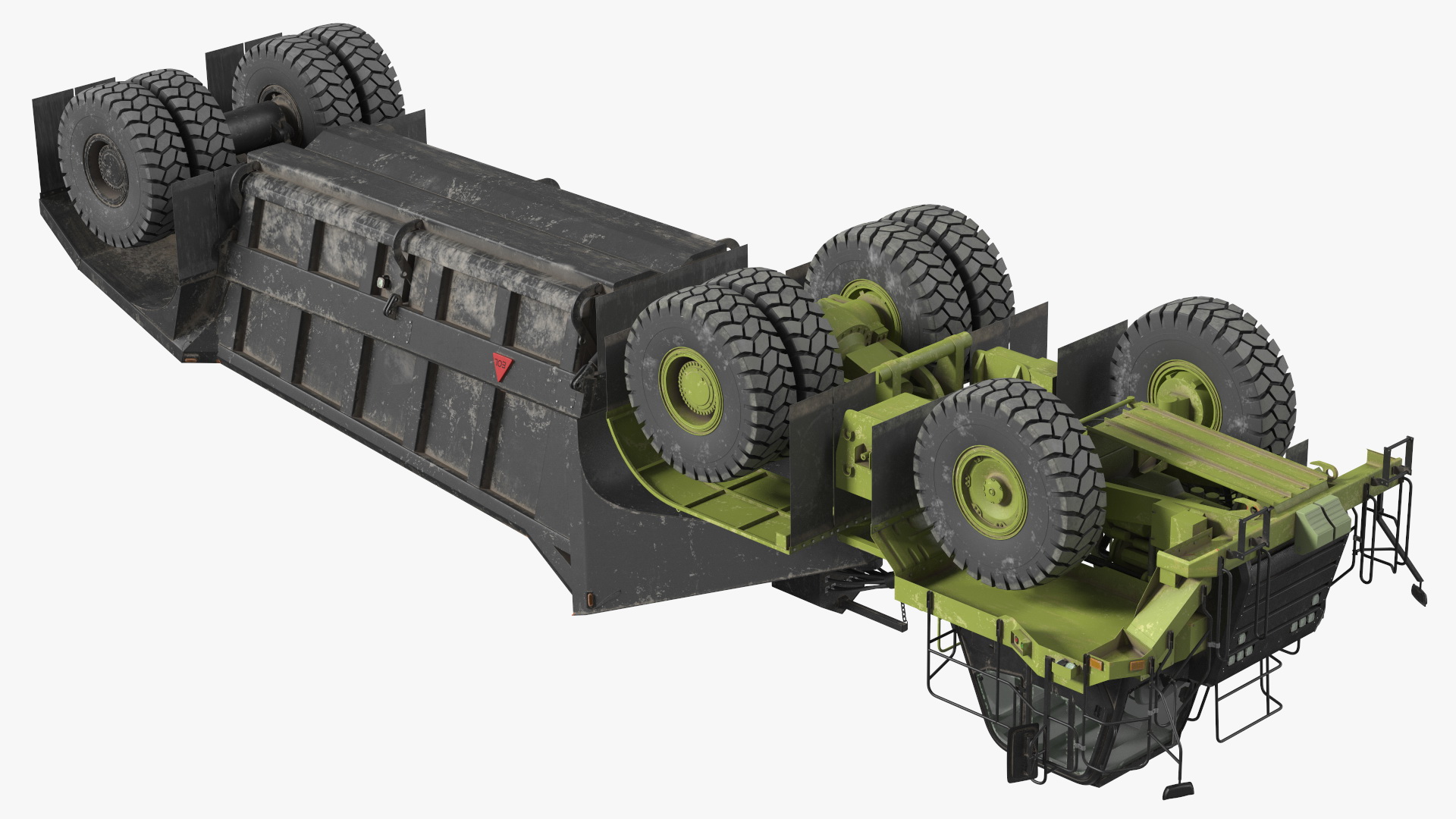 3D Heavy Duty Dump Trailer Dirty Rigged