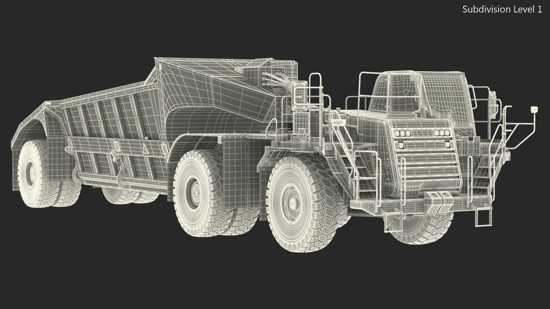3D Heavy Duty Dump Trailer Dirty Rigged