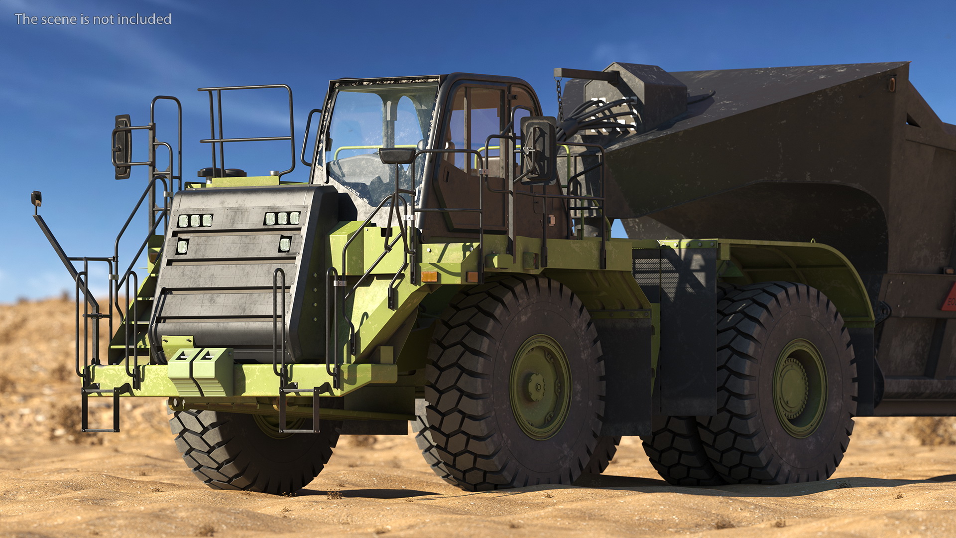 3D Heavy Duty Dump Trailer Dirty Rigged