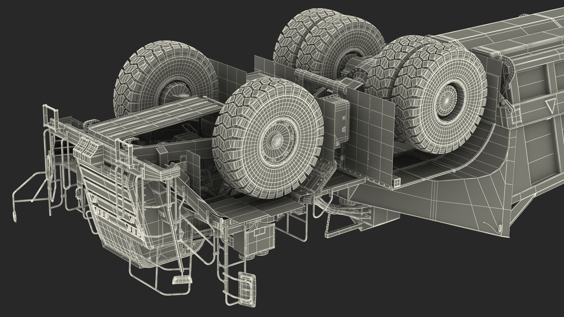 3D Heavy Duty Dump Trailer Dirty Rigged