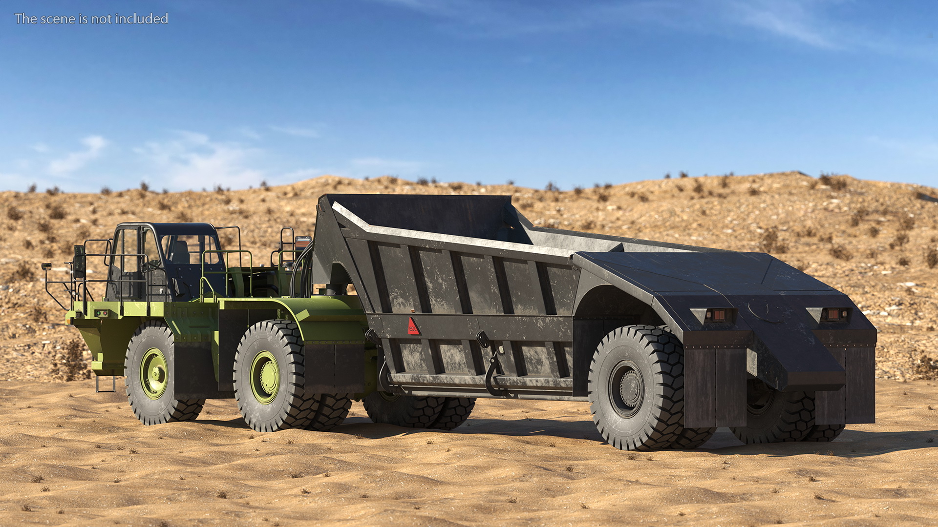3D Heavy Duty Dump Trailer Dirty Rigged