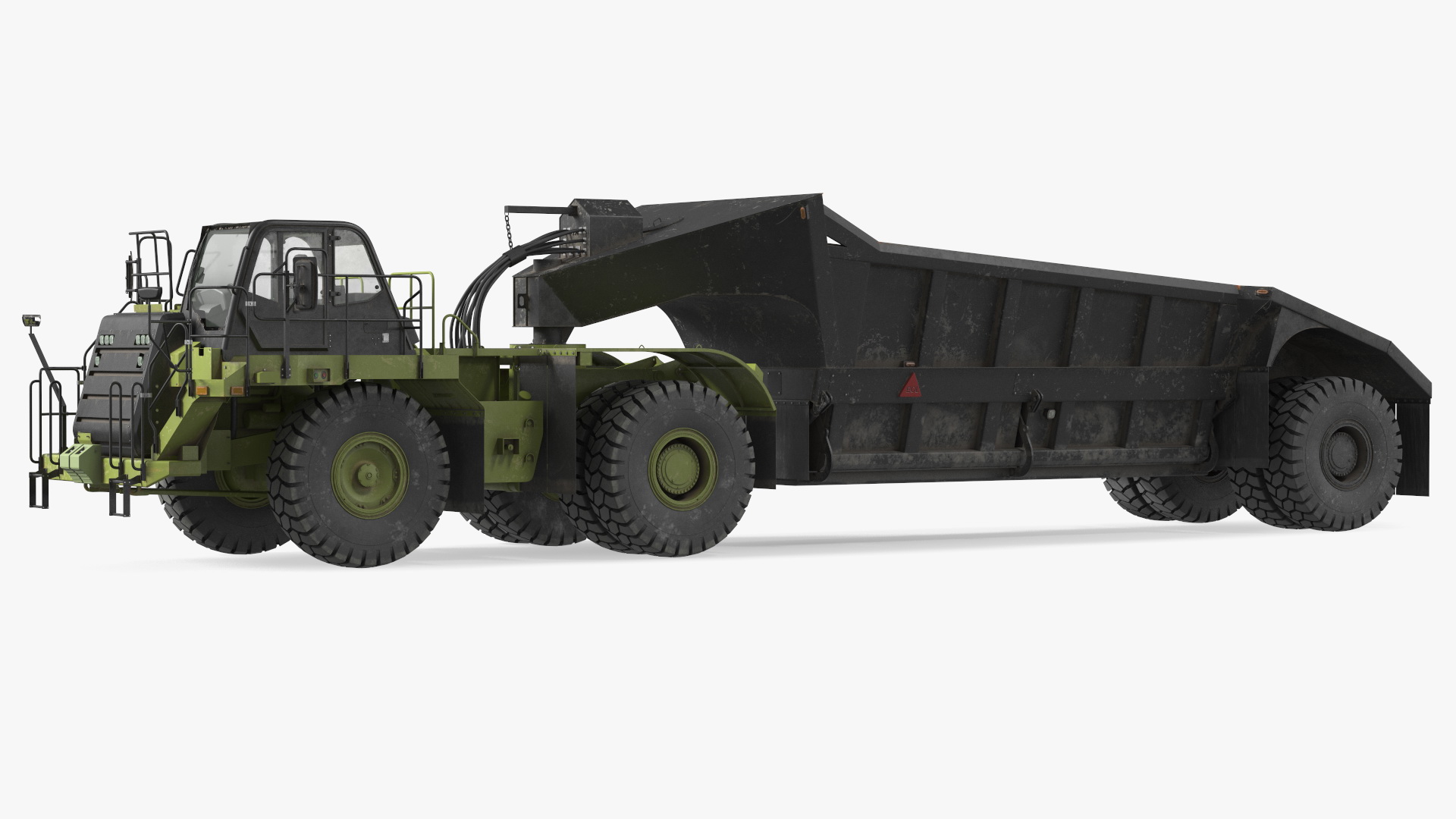 3D Heavy Duty Dump Trailer Dirty Rigged