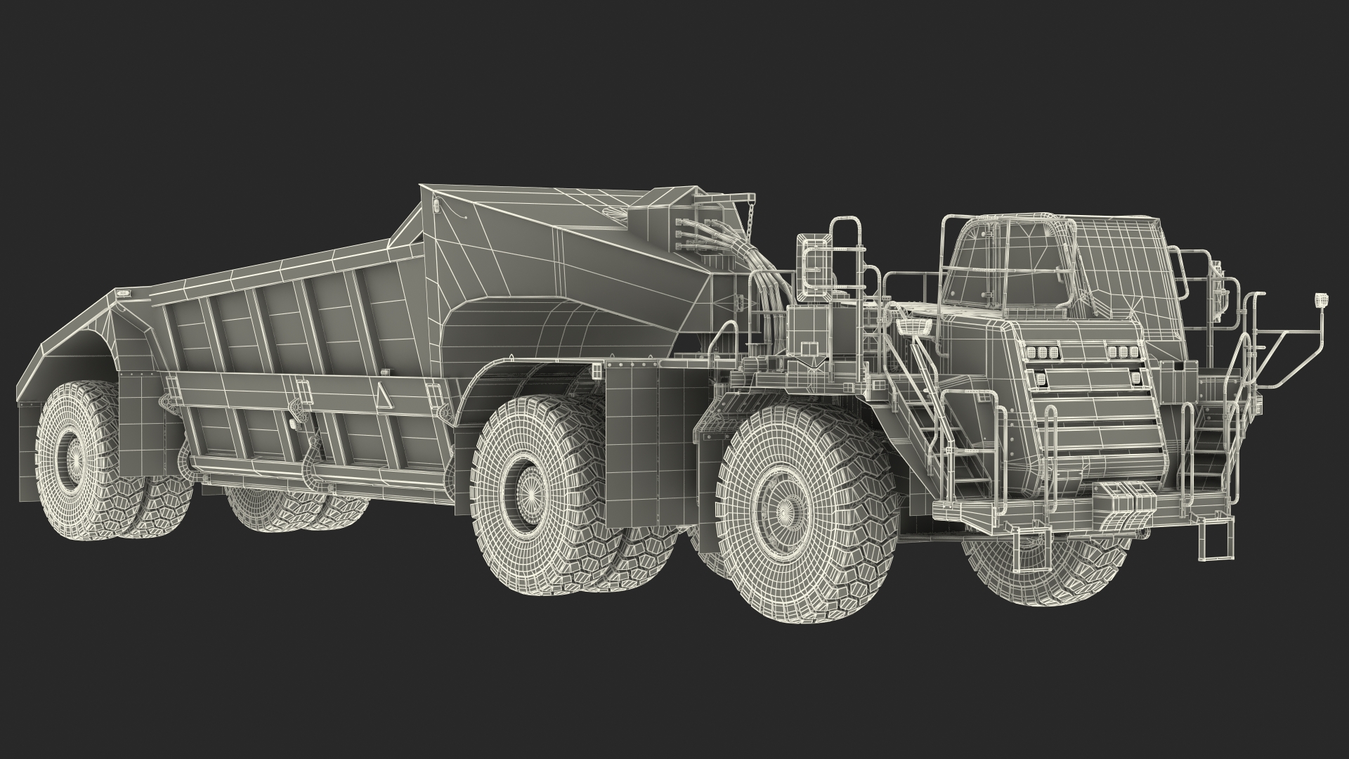 3D Heavy Duty Dump Trailer Dirty Rigged