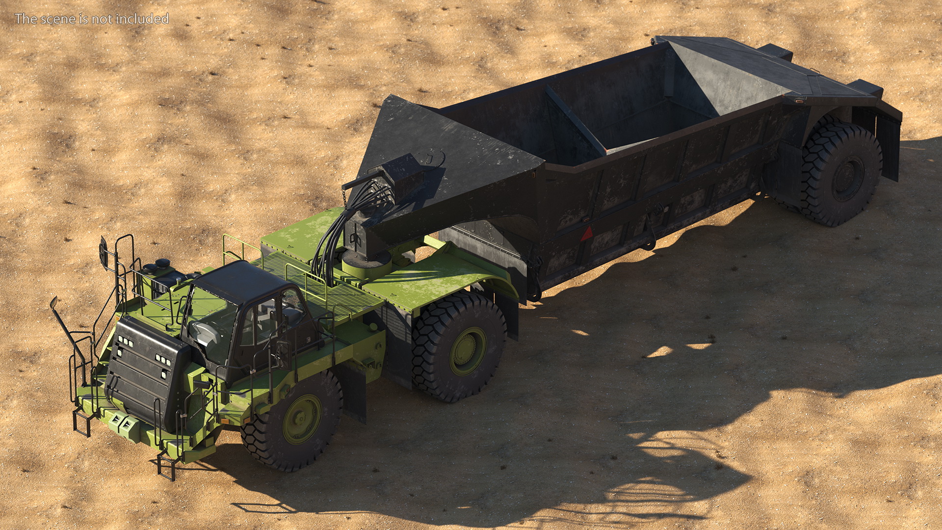 3D Heavy Duty Dump Trailer Dirty Rigged