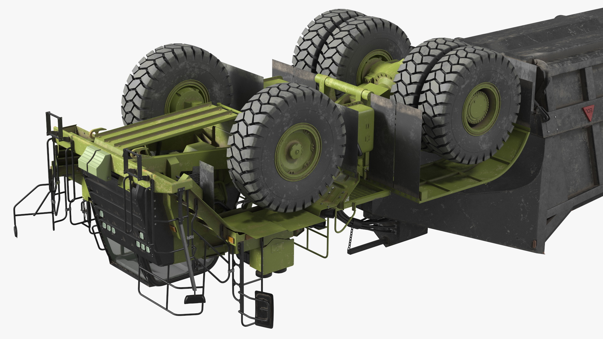 3D Heavy Duty Dump Trailer Dirty Rigged