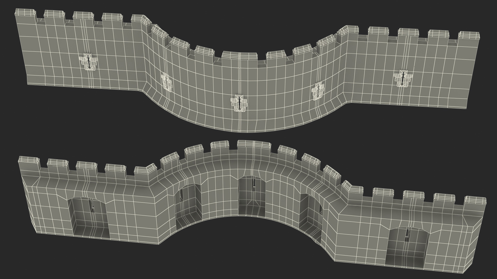 3D Medieval Castle Stone Wall