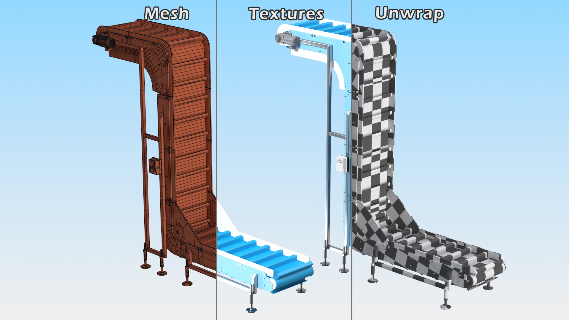 Vertical Conveyor Rigged 3D model
