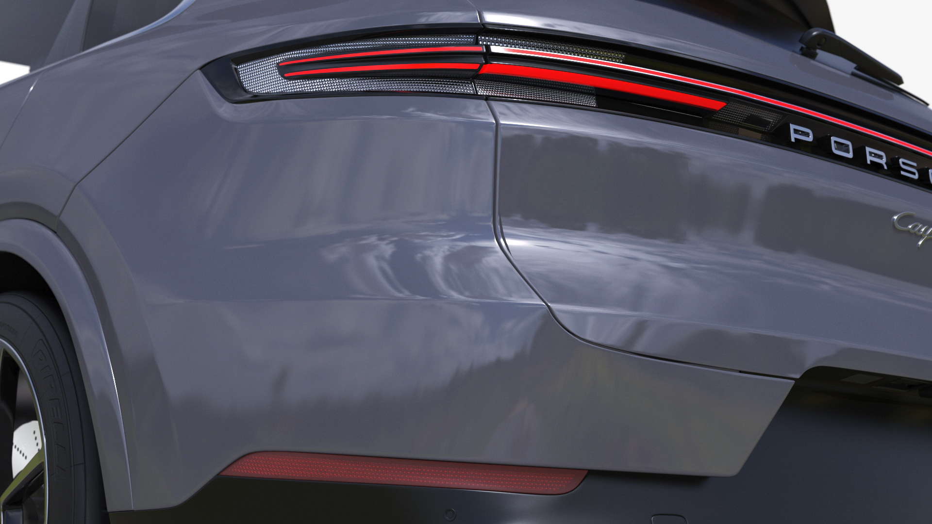Porsche Cayenne Turbo E-Hybrid 2024 Gray Rigged 3D