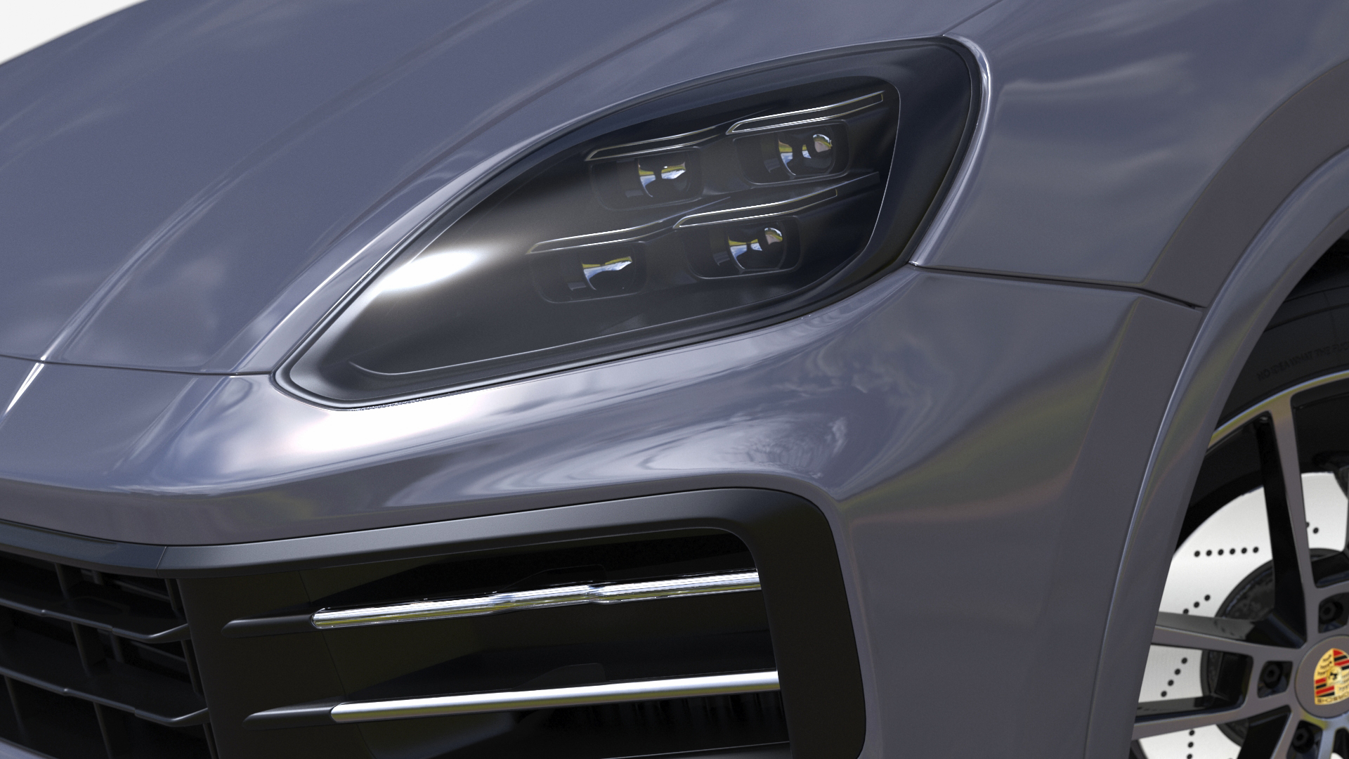 Porsche Cayenne Turbo E-Hybrid 2024 Gray Rigged 3D