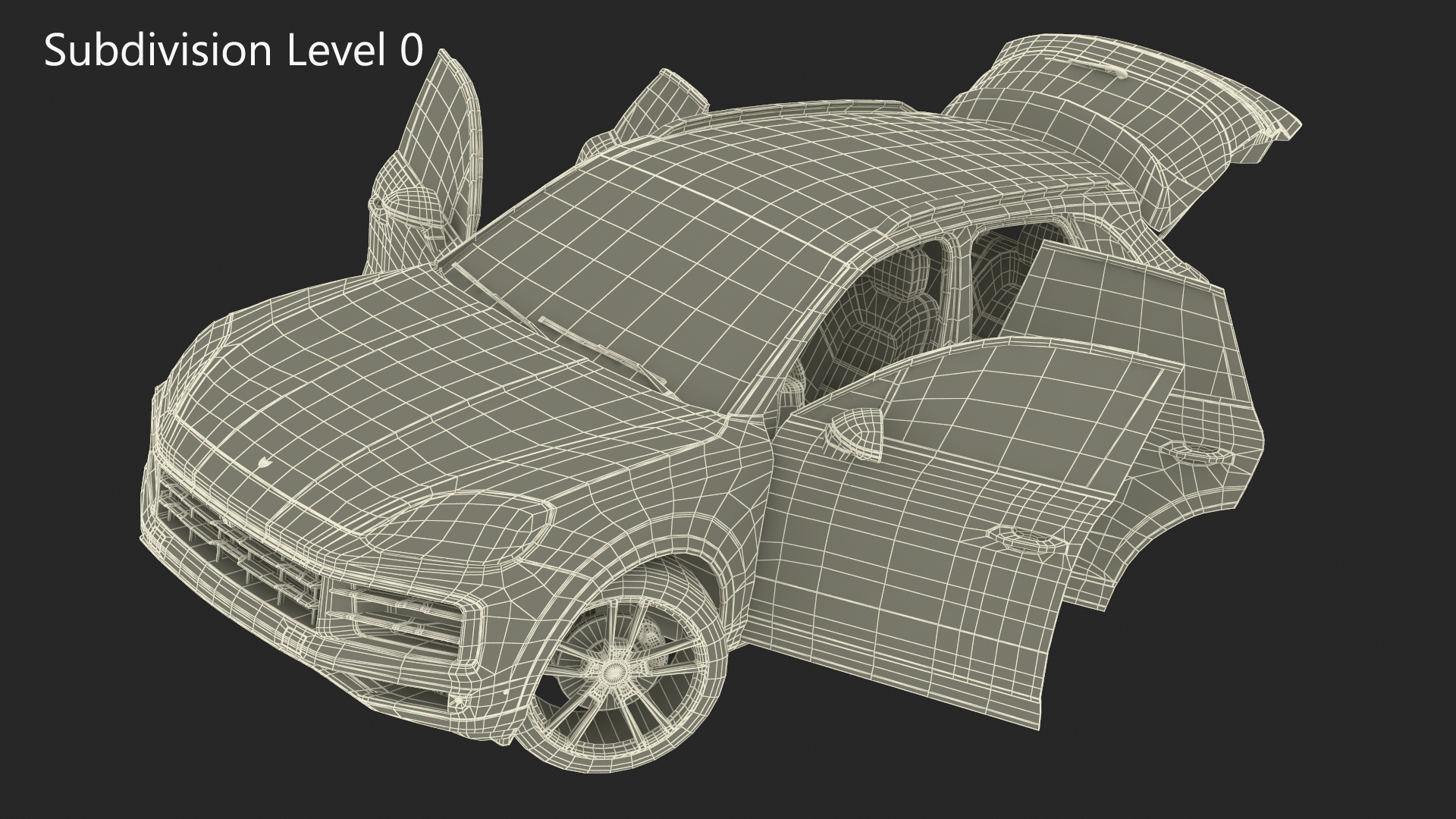 Porsche Cayenne Turbo E-Hybrid 2024 Gray Rigged 3D